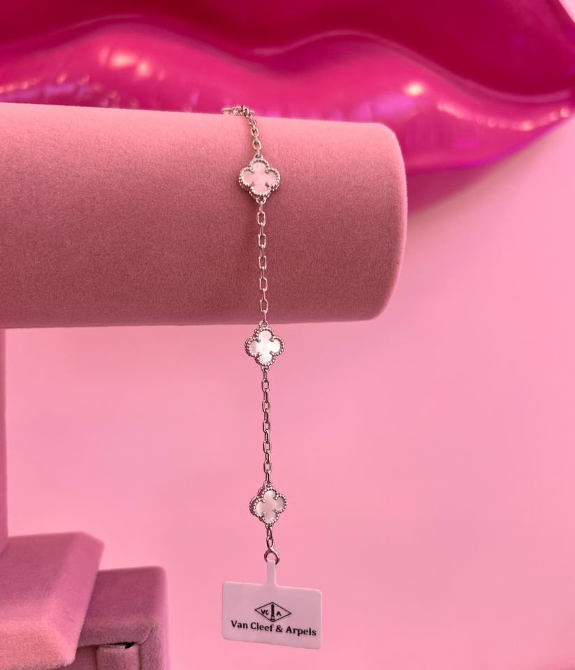 İthal Silver Sedef Mini Yonca Bileklik