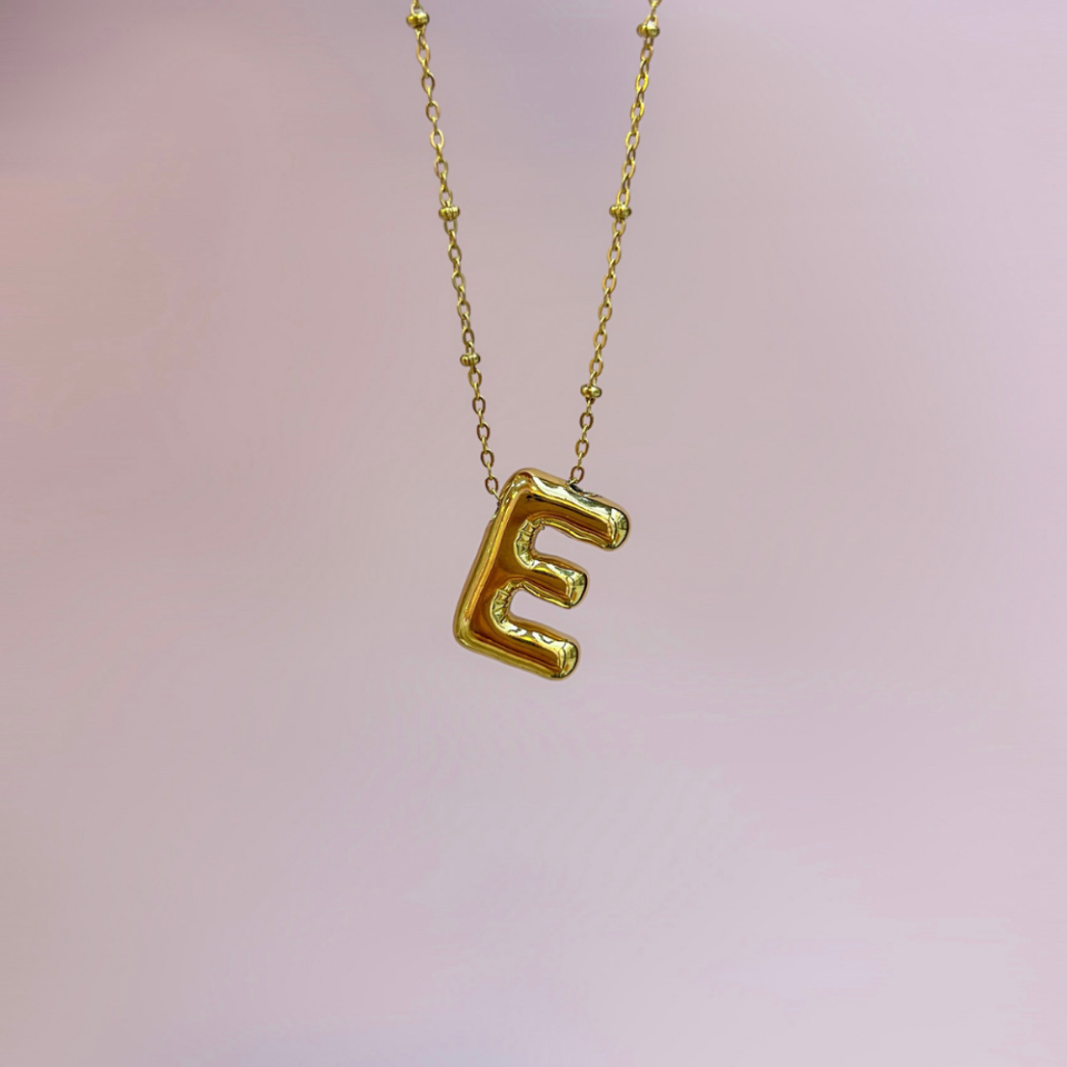 Gold Bubble Harf Kolye