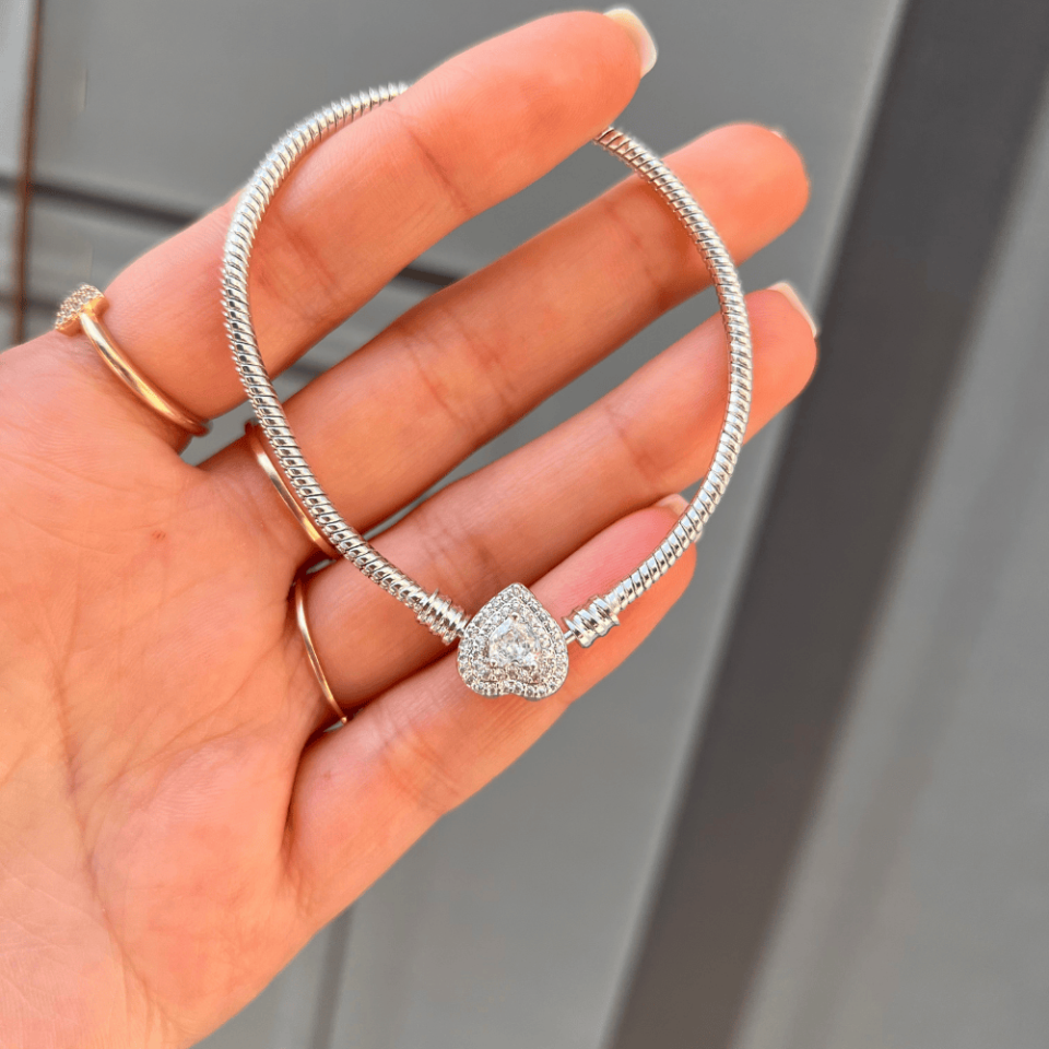 Silver Kalp Taşlı Bileklik