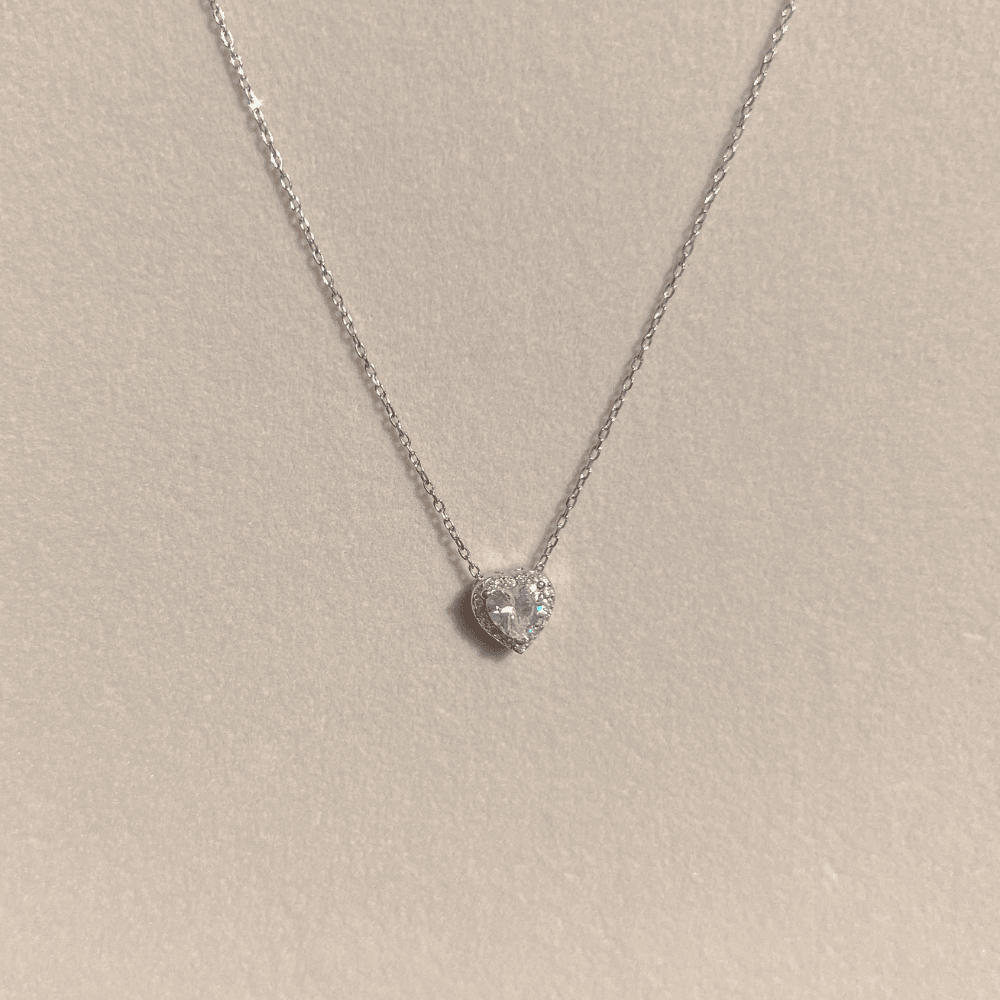 925 Ayar Silver Kalp Kolye
