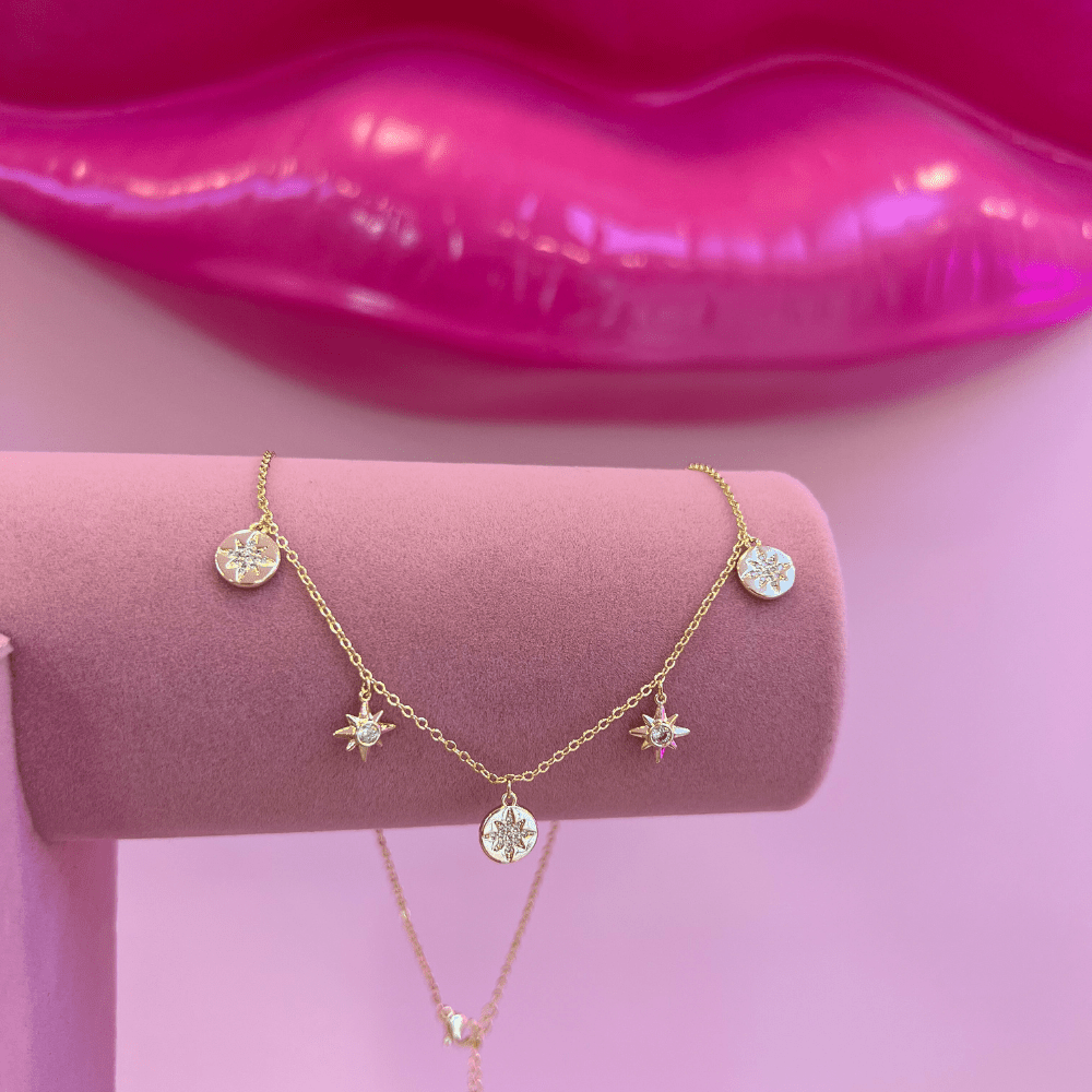 Gold Charm Kutup Yıldız Kolye