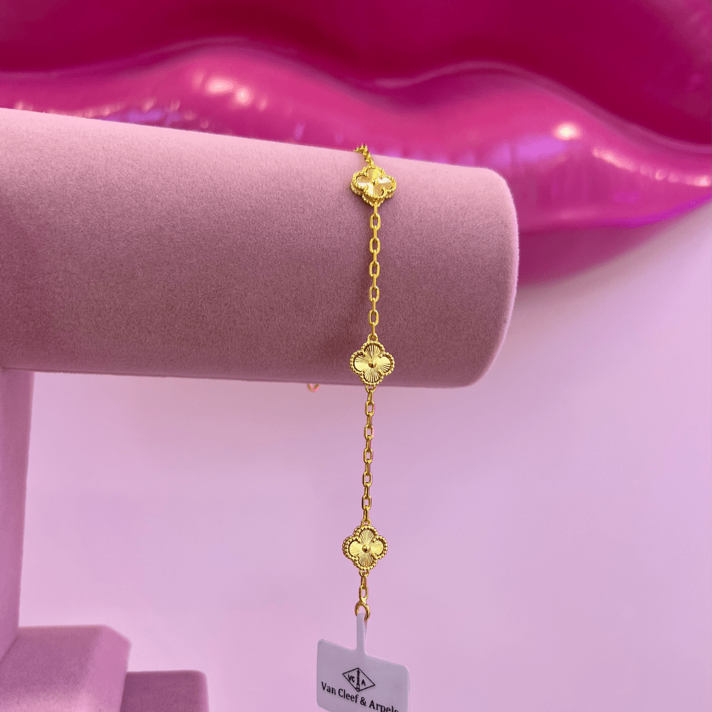 İthal Gold Mini Yonca Bileklik