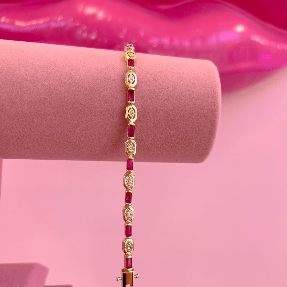 Gold Pembe Taşlı Bileklik